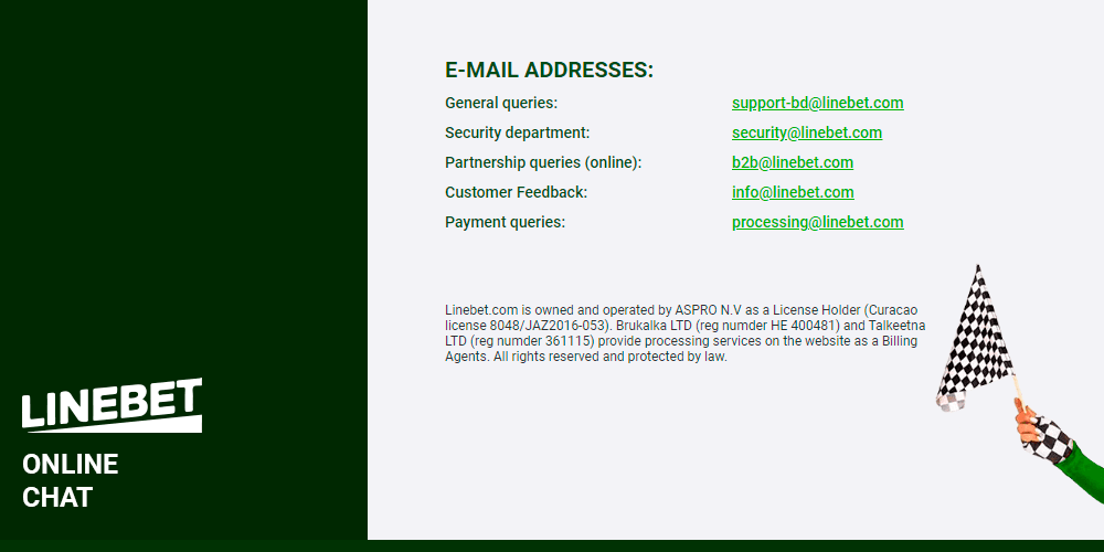 Linebet Email Contacts