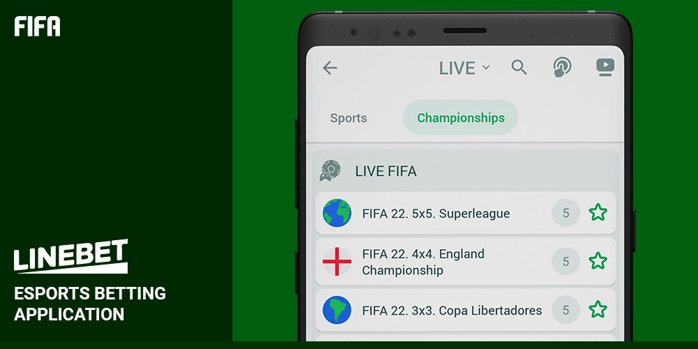 FIFA Betting using linebet application