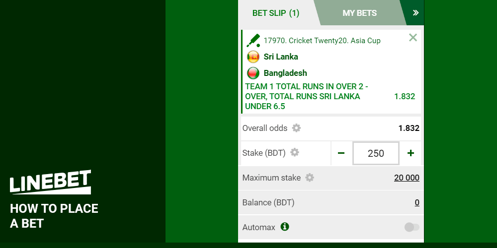 How to place a bet at linebet